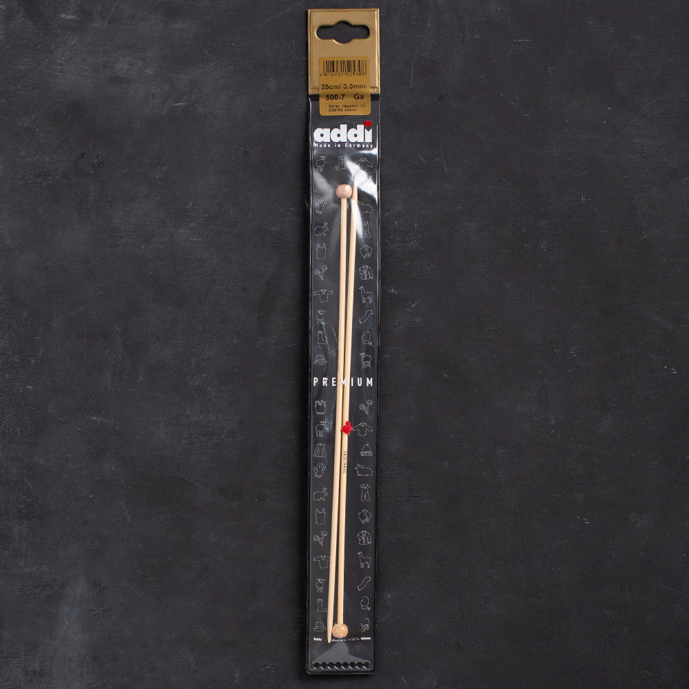 Addi Premium 3mm 25cm Bambu Örgü Şişi - 5007025-030000